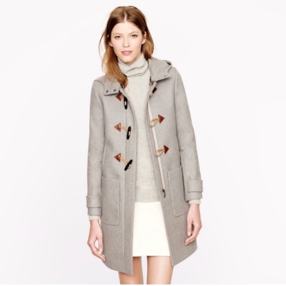 J. Crew Women's Wool Blend Melton Toggle Coat Jacket in Gray